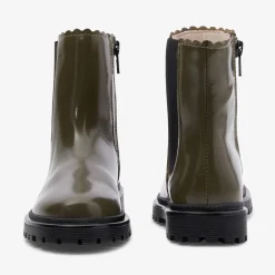 Jacadi Chelsea boots enfant fille en cuir lisse - KAKI New
