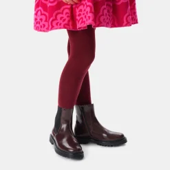 Jacadi Chelsea boots enfant fille en cuir lisse - BORDEAUX Outlet