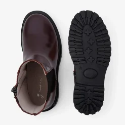 Jacadi Chelsea boots enfant fille en cuir lisse - BORDEAUX Outlet