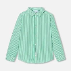 Jacadi Chemise enfant en popeline rayée - BLANC/VERT New