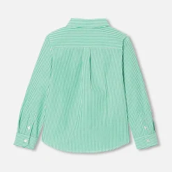 Jacadi Chemise enfant en popeline rayée - BLANC/VERT New