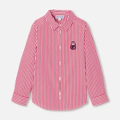Jacadi Chemise enfant garçon en popeline rayée - BLANC/ROUGE New