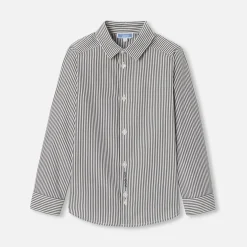 Jacadi Chemise enfant garçon en popeline rayée - BLANC/GRIS Outlet