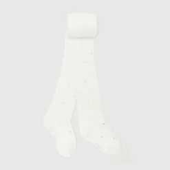 Jacadi Collants à pois en Lurex enfant fille - blanc doux BLANC DOUX JACADI Outlet