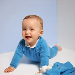 Jacadi Combinaison bébé en cachemire - BLEU DE PRUSSE