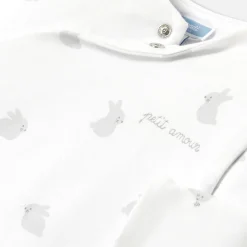 Jacadi Combinaison bébé en jersey ouatiné - BLANC/GRIS New