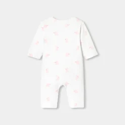 Jacadi Combinaison bébé fille en jersey - BLANC/ROSE Discount