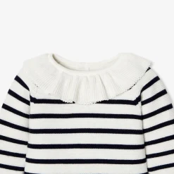 Jacadi Combinaison bébé fille en point mousse - MARINE/BLANC Hot