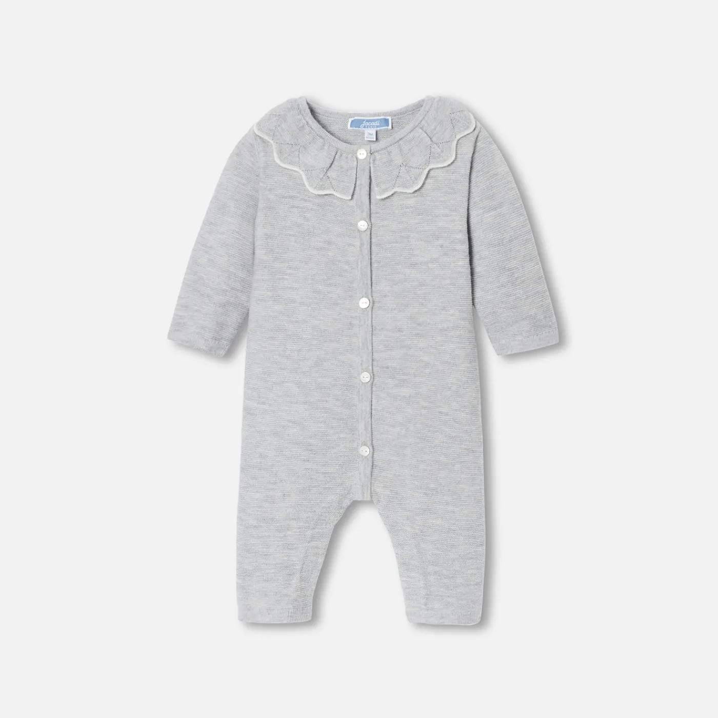 Jacadi Combinaison bébé fille en point mousse - gris chine clair GRIS CHINE CLAIR JACADI Hot
