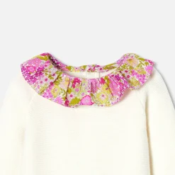 Jacadi Combinaison bébé fille en tricot point mousse - blanc doux BLANC DOUX JACADI Sale
