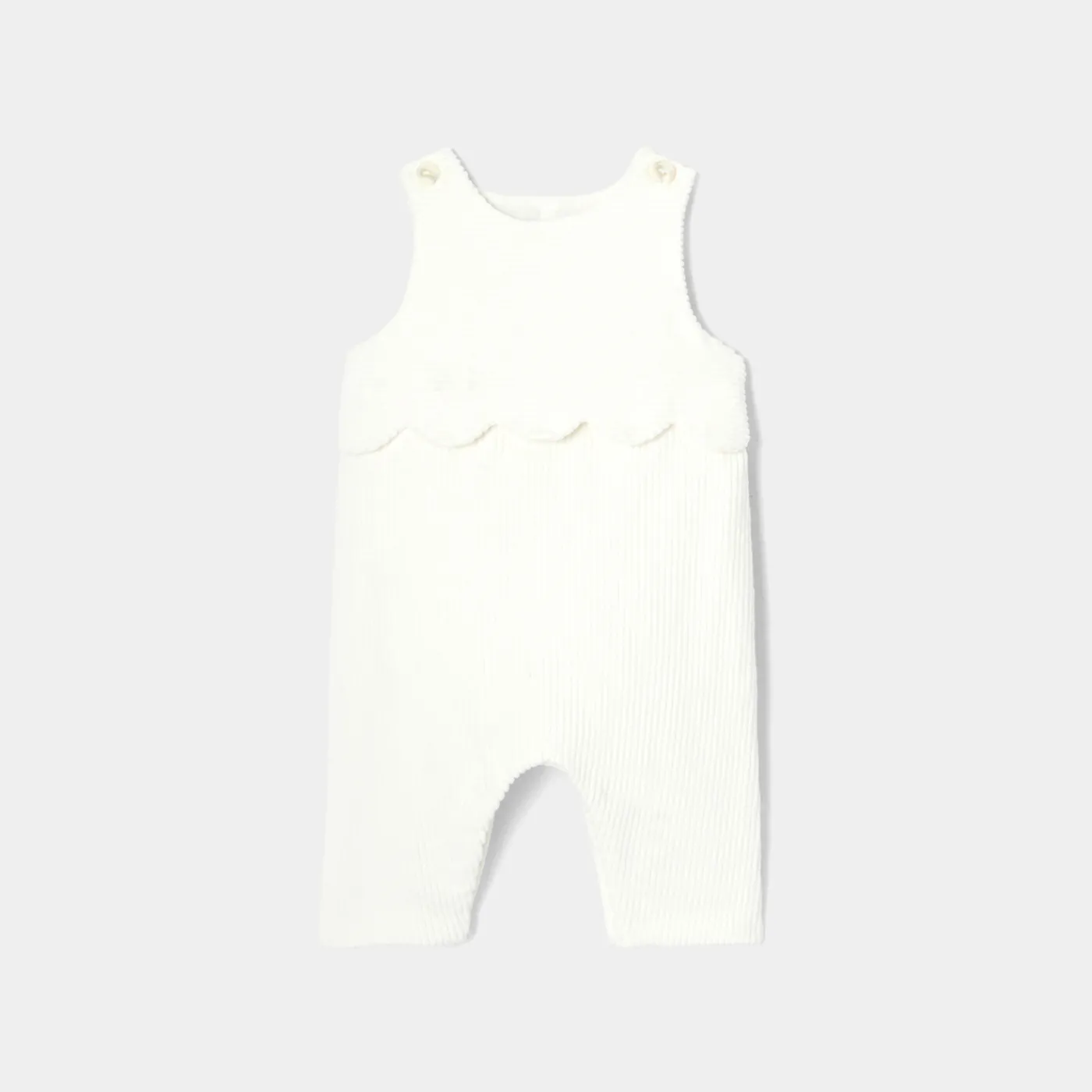 Jacadi Combinaison bébé fille en velours côtelé - blanc doux BLANC DOUX JACADI