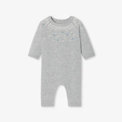 Jacadi Combinaison bébé garçon en tricot - gris chine clair GRIS CHINE CLAIR JACADI New