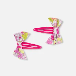 Jacadi Duo de barrettes bébé fille nœud en Tissu Liberty - lore ROSE/MULTICO Hot
