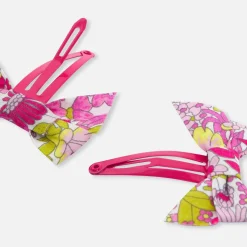 Jacadi Duo de barrettes bébé fille nœud en Tissu Liberty - lore ROSE/MULTICO Hot
