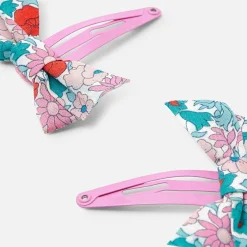 Jacadi Duo de barrettes nœud Tissu Liberty - ROSE/VERT Online
