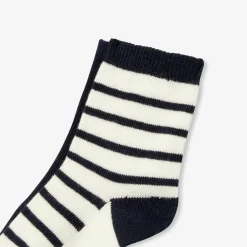 Jacadi Duo de chaussettes bébé - BLANC/MARINE New