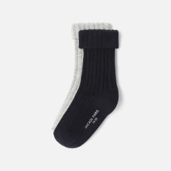 Jacadi Duo de chaussettes bébé garçon - MARINE/GRIS Outlet