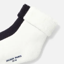 Jacadi Duo de chaussettes bouclette bébé - BLANC/MARINE Outlet