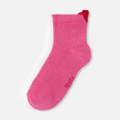 Jacadi Duo de chaussettes enfant fille - ROSE/BLANC Outlet