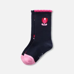 Jacadi Duo de chaussettes hautes bébé fille - lore MARINE/MULTICO