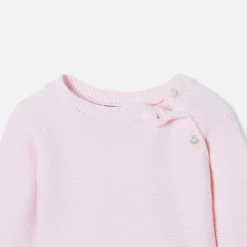 Jacadi Ensemble bébé fille en point mousse - rose pale ROSE PALE JACADI Discount