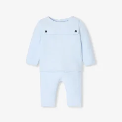 Jacadi Ensemble bébé garçon en point mousse - BLEU PALE Discount