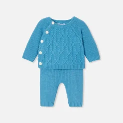 Jacadi Ensemble bébé garçon en tricot - BLEU DE PRUSSE Clearance
