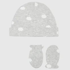 Jacadi Ensemble bonnet et moufles bébé - GRIS/BLANC Best