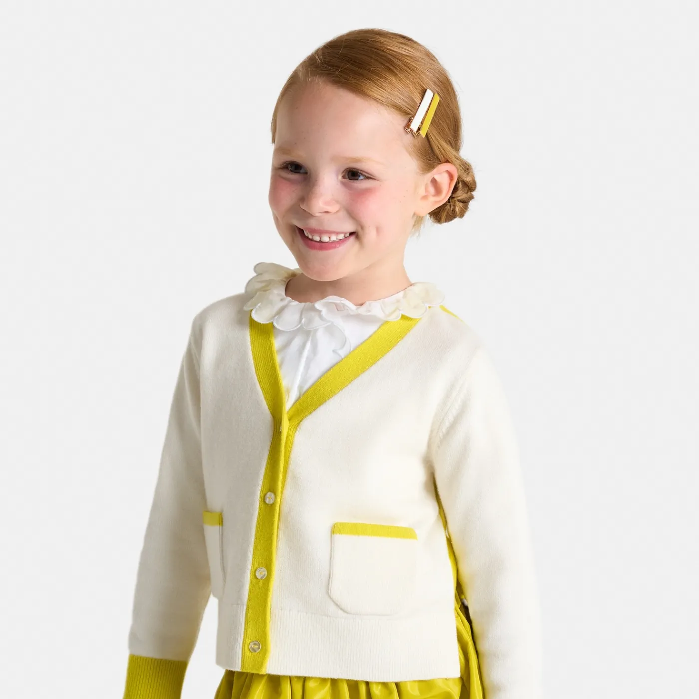 Jacadi Gilet enfant fille color block - lore BLANC DOUX/MULTICO Clearance