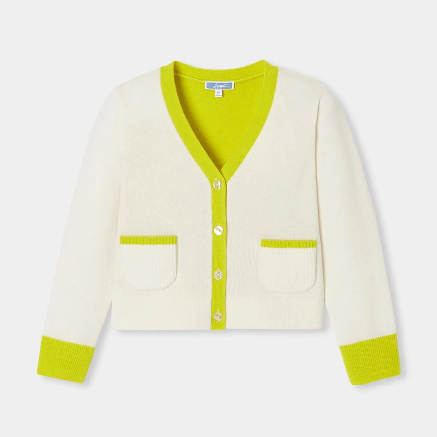 Jacadi Gilet enfant fille color block - lore BLANC DOUX/MULTICO Clearance