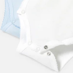 Jacadi Lot de 2 bodies manches longues bébé garçon - BLANC/BLEU Discount