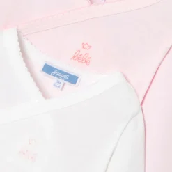 Jacadi Lot de 2 bodies manches longues bébé fille - ROSE/BLANC Clearance