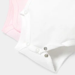 Jacadi Lot de 2 bodies manches longues bébé fille - ROSE/BLANC Clearance