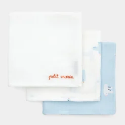 Jacadi Lot de 3 langes - BLANC/BLEU Sale