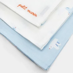 Jacadi Lot de 3 langes - BLANC/BLEU Sale