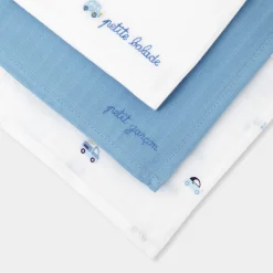 Jacadi Lot de 3 langes - BLANC/BLEU
