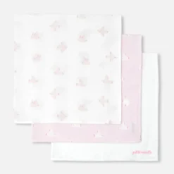 Jacadi Lot de 3 langes - lore ROSE/MULTICO Outlet