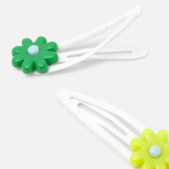 Jacadi Lot de barrettes enfant fille BLANC/VERT Outlet