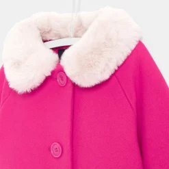 Jacadi Manteau bébé fille à col effet fourrure - ROSE FUSCHIA