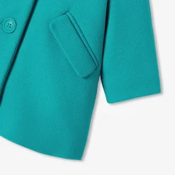 Jacadi Manteau bébé fille en drap de laine - VERT ROSEAU Outlet
