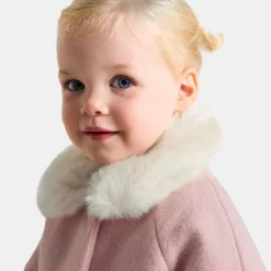 Jacadi Manteau bébé fille en drap de laine - ROSE CHINE Sale