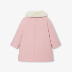 Jacadi Manteau bébé fille en drap de laine - ROSE CHINE Sale