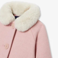 Jacadi Manteau bébé fille en drap de laine - ROSE CHINE Sale
