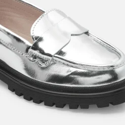 Jacadi Mocassins enfant fille en cuir glacé - ARGENT