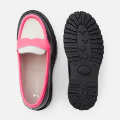 Jacadi Mocassins enfant fille en cuir glacé - lore BLEU/MULTICO Outlet