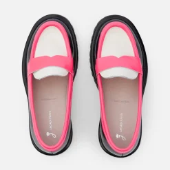 Jacadi Mocassins enfant fille en cuir glacé - lore BLEU/MULTICO Outlet