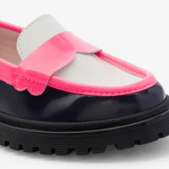 Jacadi Mocassins enfant fille en cuir glacé - lore BLEU/MULTICO Outlet