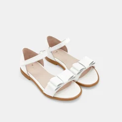 Jacadi Nu-pieds enfant fille en cuir verni - blanc BLANC JACADI Outlet