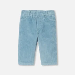 Jacadi Pantalon bébé garçon en velours côtelé - BLEU DEAU Clearance