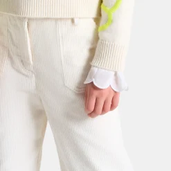 Jacadi Pantalon large enfant fille en velours côtelé - blanc doux BLANC DOUX JACADI Hot